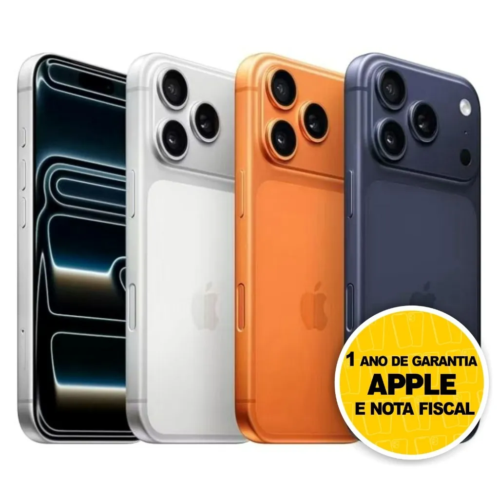 Celular iPhone 17 Pro e Pro Max 256GB 5G Dual E-sim Lacrado Original 1 Ano de Garantia Apple